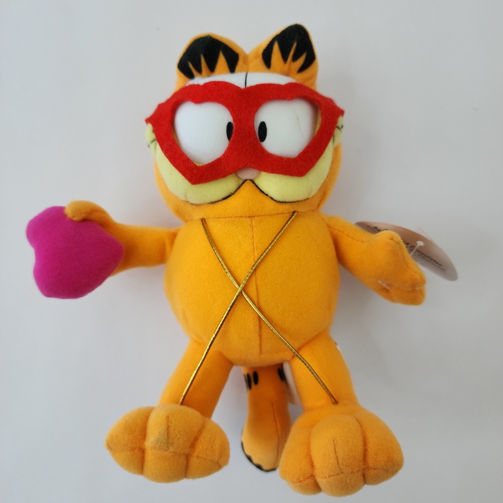 Garfield Russell Stover Valentine Plush Heart Glasses Orange Cat Stuffed Animal